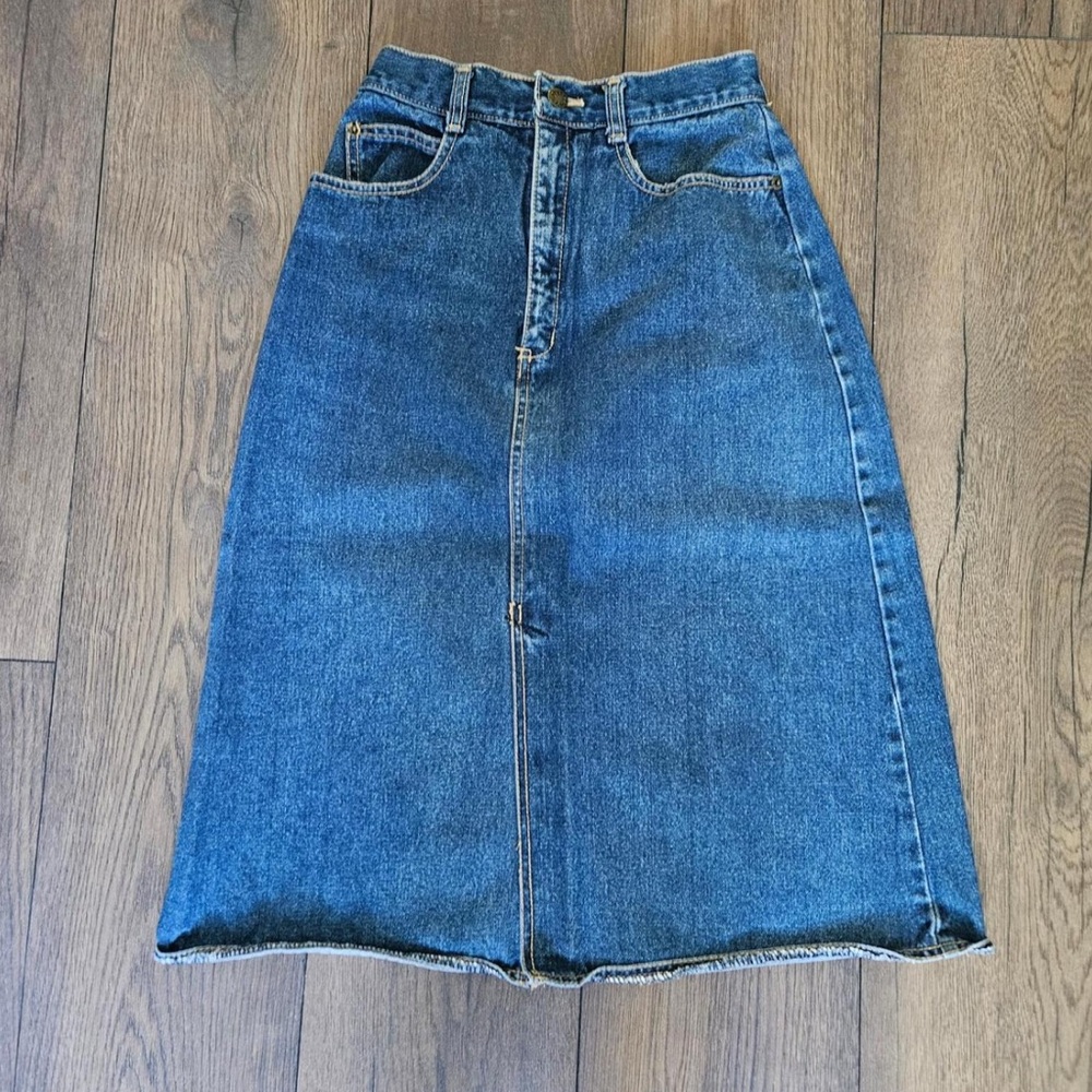 Vintage Silver City Denim Midi Skirt